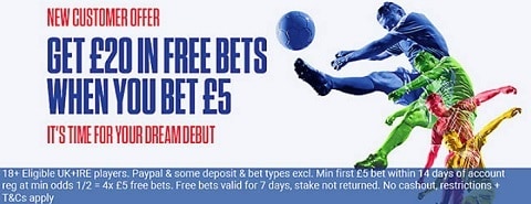 Coral Bet £5 get £20 - Sign up offer