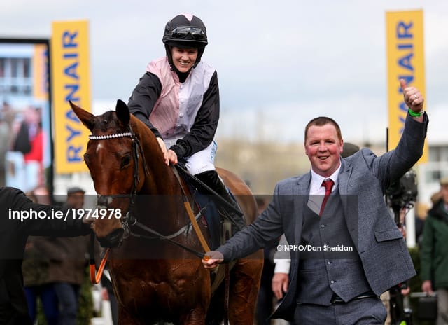 Rachael Blackmore on Bob Olinger celebrates after winning 17/3/2022