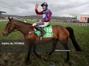 Aidan Coleman onboard Paisley Park celebrates winning 14/3/2019